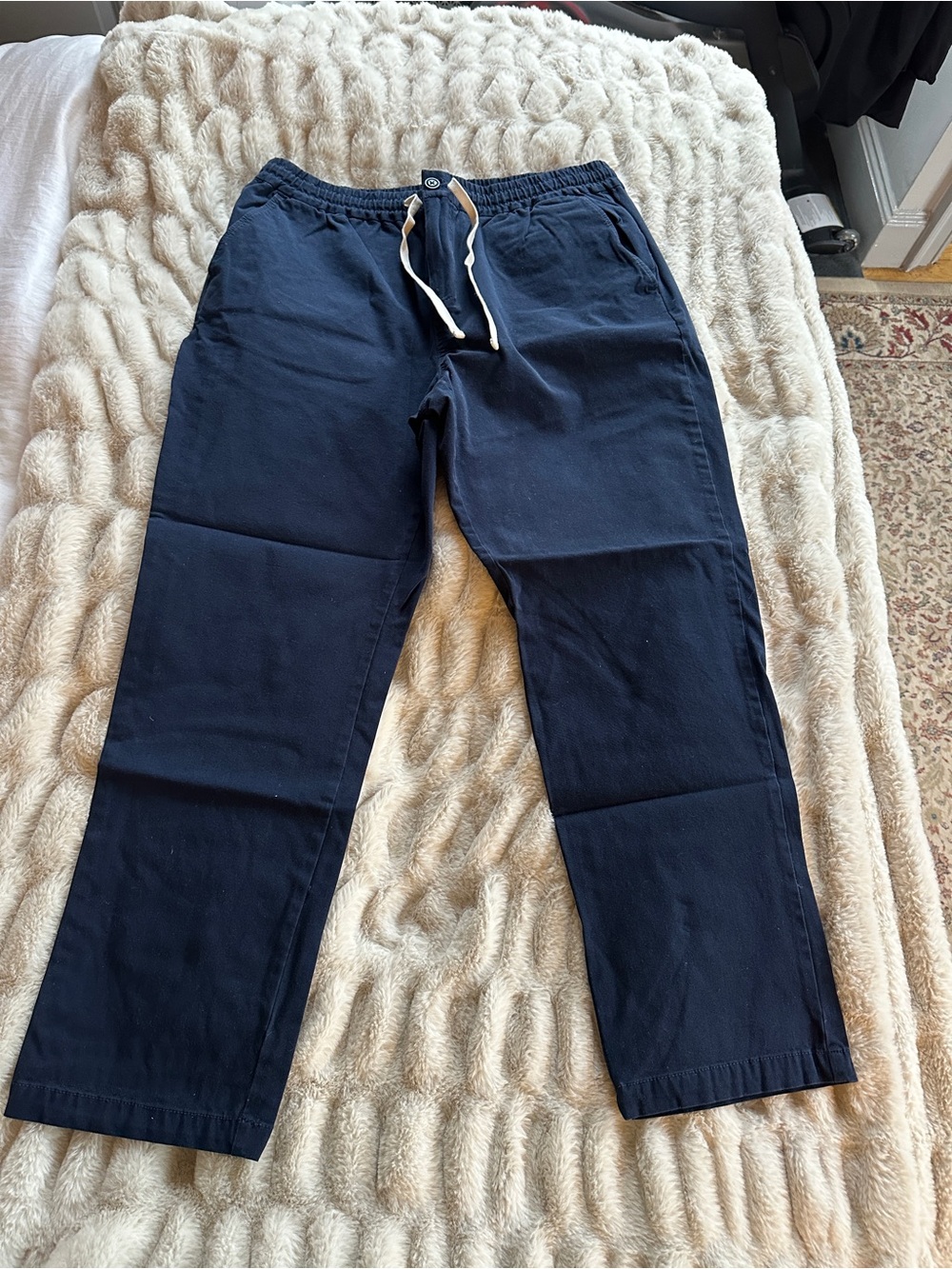 J Crew Large Men's Navy Drawstring Casual Pants